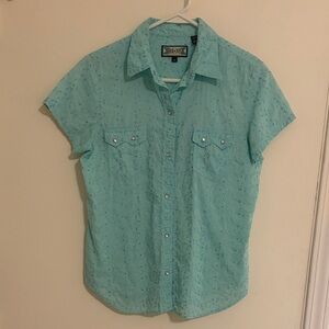 Shyanne Aqua Button Down Shirt